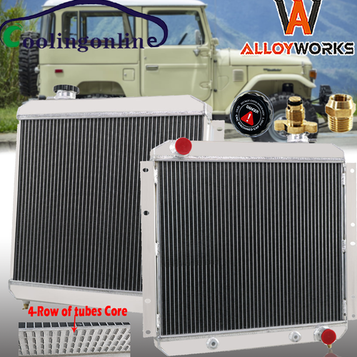Fj40 Ls Conversion Radiator 4 Row Aluminum Radiator For Toyota Land Cruiser FJ40 FJ45 Petrol 3.9L 4 ...