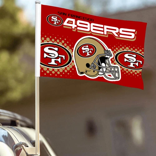 San Francisco 49ers Helmet Car Flags  | Home Docor | Outdoor Flag | American Football Gift