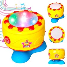 ISEE Baby Toddler Toy Bongo Drum Beats Spinning Musical Light Up Play  Learn