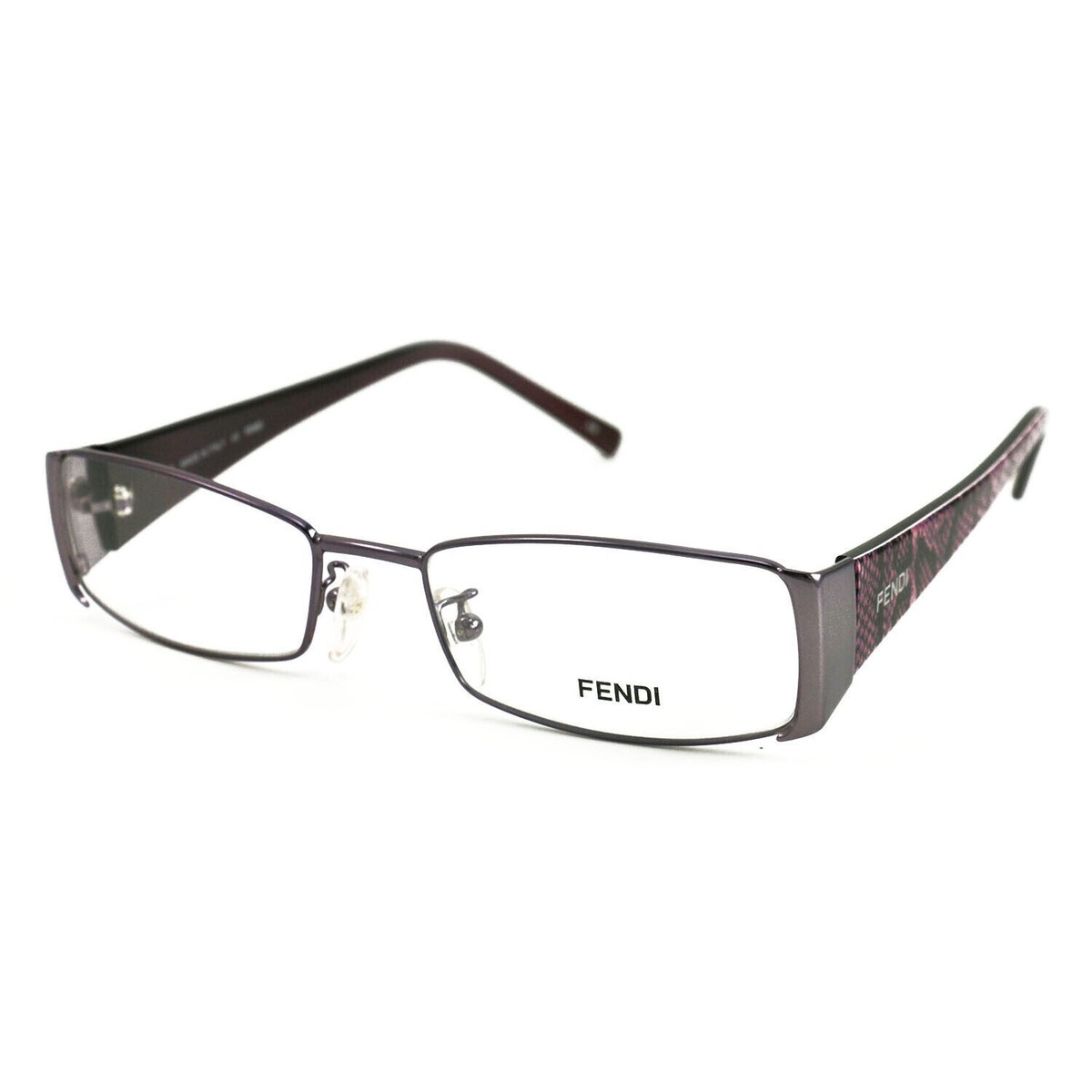 Fendi Womens FF874 532 Purple Rectangle Eyeglasses Frames 51 x 17