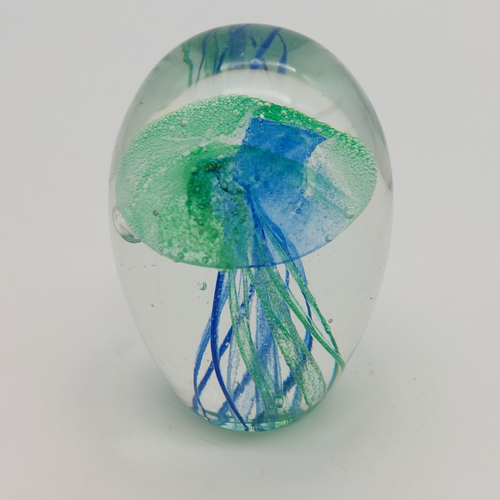 JELLYFISH PAPERWEIGHT Small Blue Green Glass Jellyfish 3" Paperweight ...
