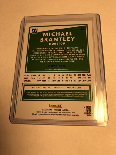 2020 Donruss Baseball Michael Brantley Blue Foil #116 - Picture 2 of 2