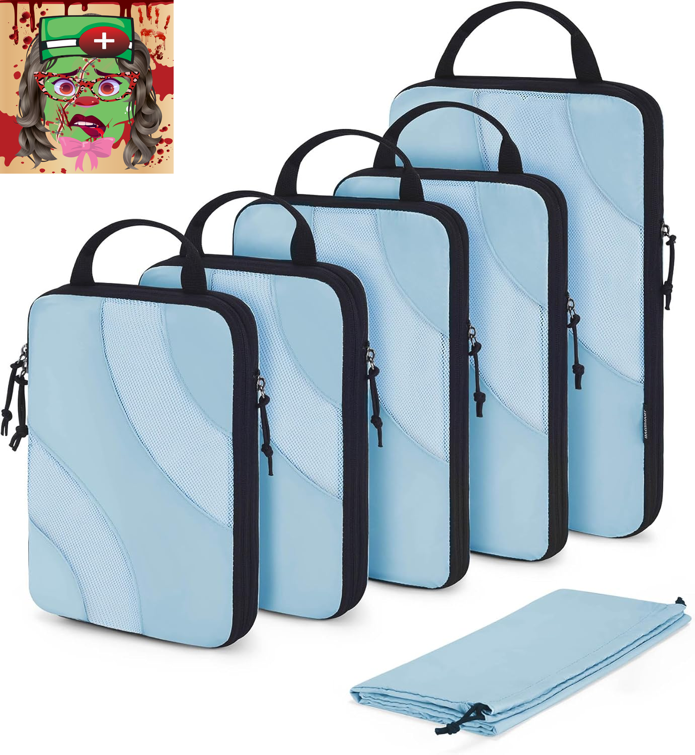 Compression Packing Cubes, 6 Set/4 Set/2 Set Travel Packing Cubes for Carry on-image