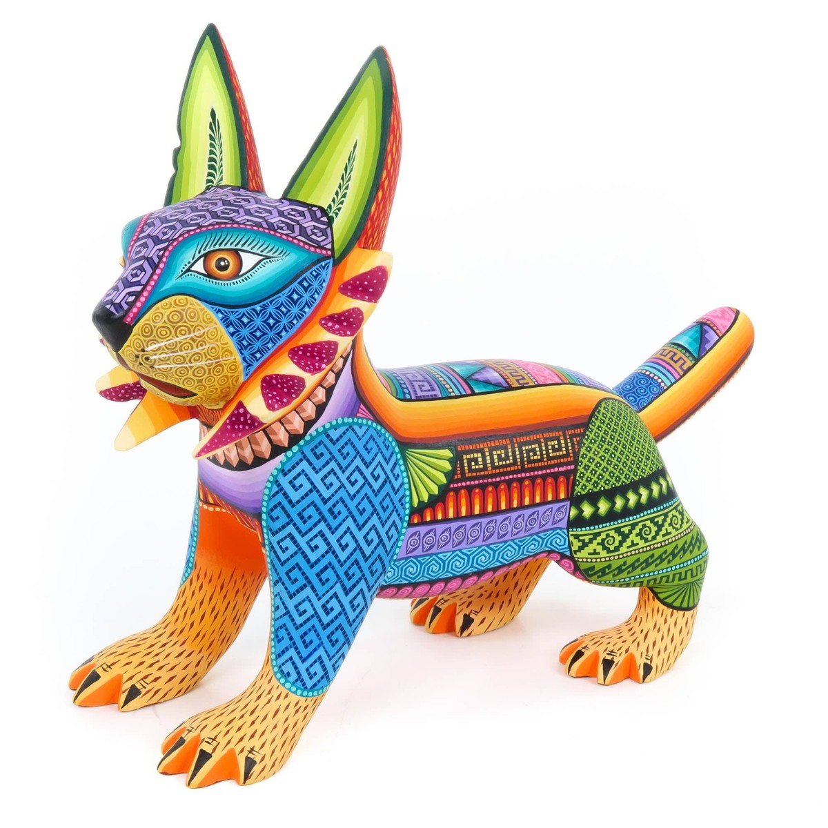 ヴィンテージ　アニマルピッチャー Vibrant Lynx Cat - Oaxacan Alebrije Wood Carving | eBay