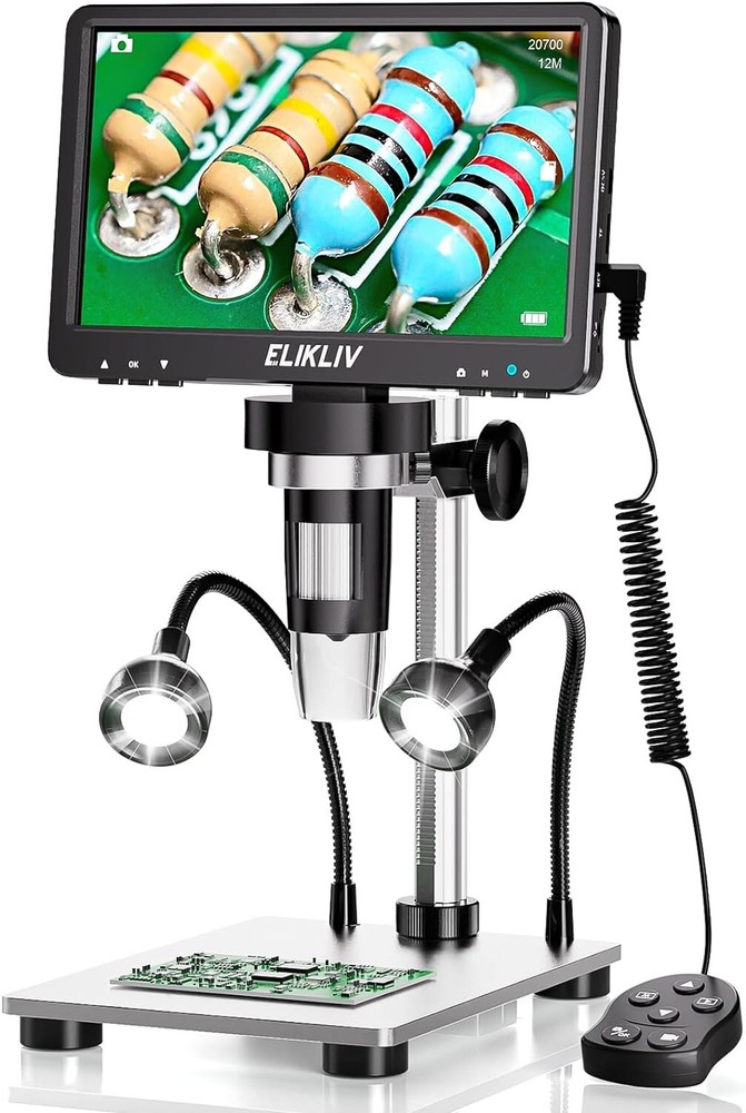 Elikliv 7'' Digital Microscope, 1080P USB Coin Microscope 50X-1200X Elikliv 7'' Digital Microscope, 1080P USB Coin Microscope 50X-1200X