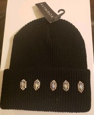 Youmita Ladies Rhinestone Embellished Hat Black