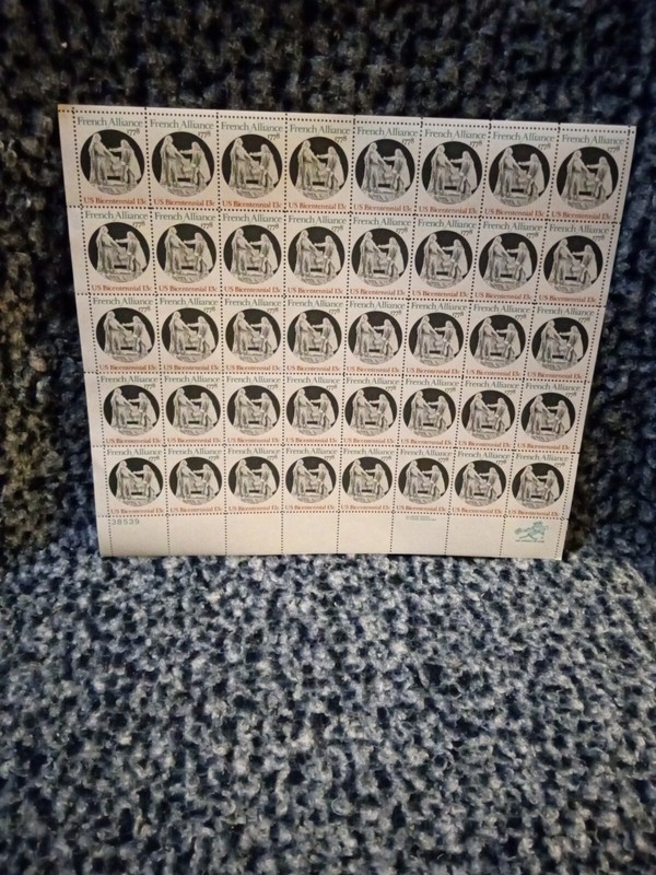 MINT NH OG 13 CENT BI-CENTENNIAL PLATE STAMP SHEET CV 30.00