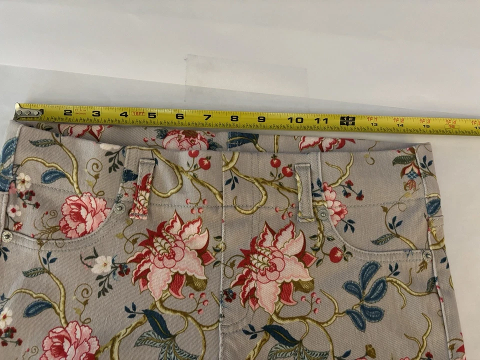 Mixit Leggings Jeggings Talla Mediana Gris Con Flores Boho Y2K Retro Lujo Elegante Foto 3 de 4