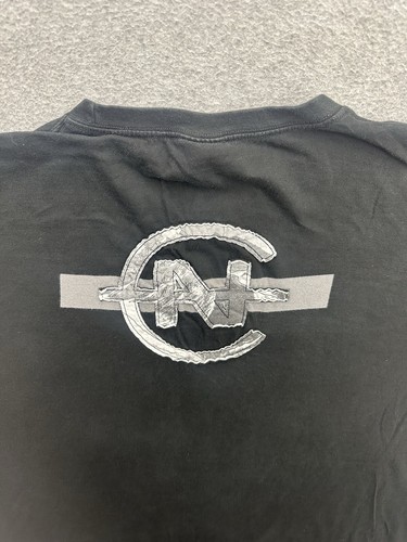 VINTAGE 90s Nautica Competition Spellout T Shirt Mens 2XL Black Logo - Picture 4 of 7
