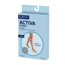JOBST Actvia Sheer 15-20 Thigh W/Lace Band, Close Toe