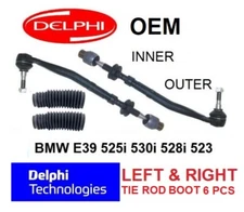 Tie Rod Ends Sets Boots KIT, Left & Right inner + outer tie rods + boots BMW E39