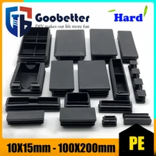 Rectangle Plastic Black Blanking End Cap Caps Tube Pipe Inserts Plug Bung Steel