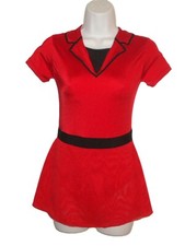 Girls L Figure Skate Dress-Red-Short Sleeve-Zip Back-Annie Get Your Gun-New