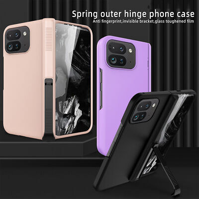 Hinge protection Matte PC Stand Full body Case+Glass For Google Pixel 9 Pro Fold