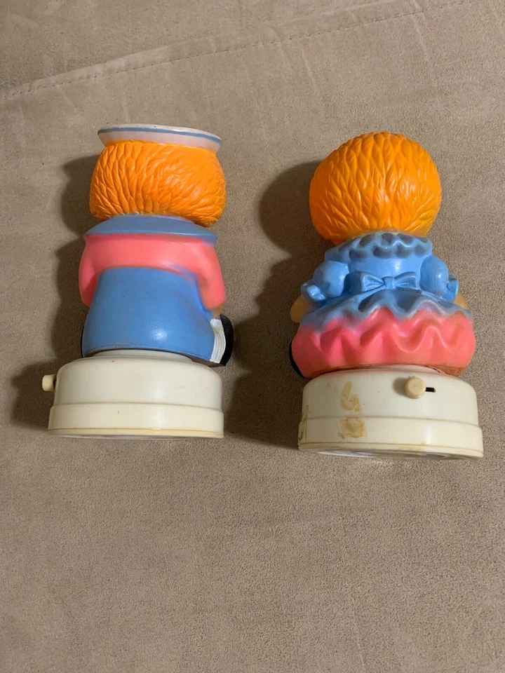 PAR DE MUÑECAS RAGGEDY ANN AND ANDY DE COLECCIÓN Figuras de Goma Sobre Base de Plástico con Luces Foto 4 de 4