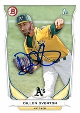 2014 Bowman DILLON OVERTON Signed Card autograph A'S MARINERS PADRES RC