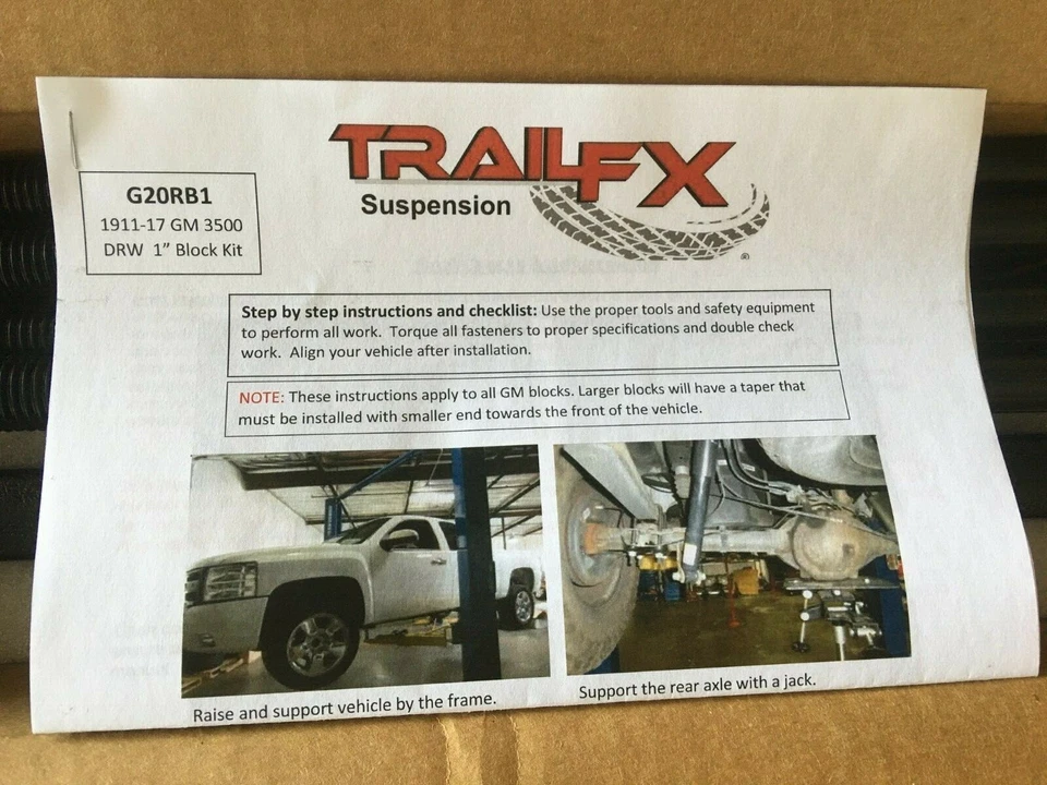 TRAILFX LEAF SPRING BLOCK KIT G20RB1 Fits 11-19 Silverado / Sierra 2500HD 3500HD - Image 2 of 3