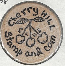 1978, Cherry Hill New Jersey Stamp and Coin Club Show, 25¢ BLACK Wooden Nickel