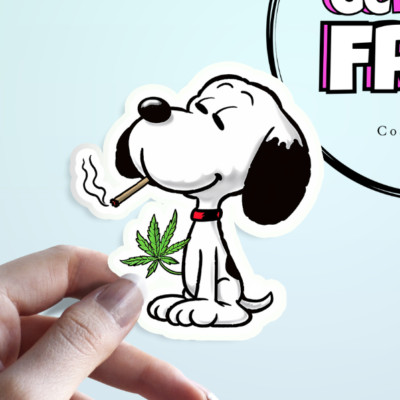 Snoopy Stoner Sticker Cartoon Dog, Beagle, Cannabis, Weed, Marijuana,  Waterproof