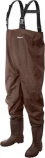 FROGG TOGGS Men's Rana II PVC Boot Foot Chest Wader 12, Brown 
