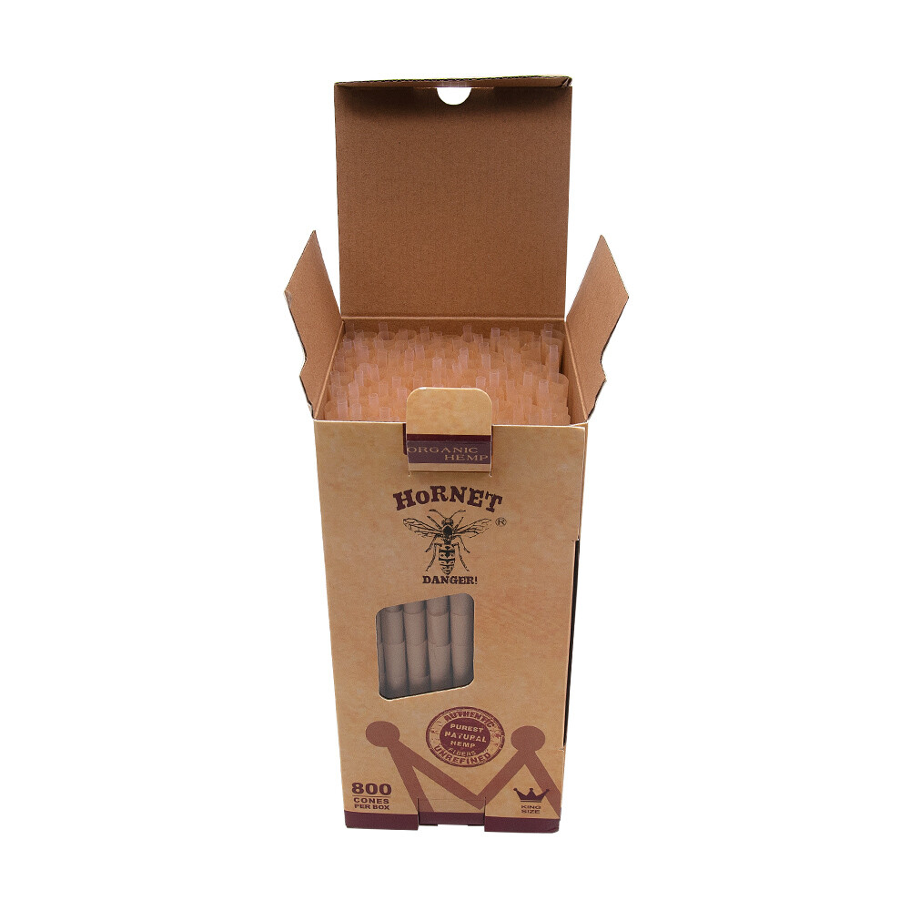 Hornet King Size Pre-Rolled Cones - 72 Cones, 9 Fruit Flavors, 110mm Length, Wood Material