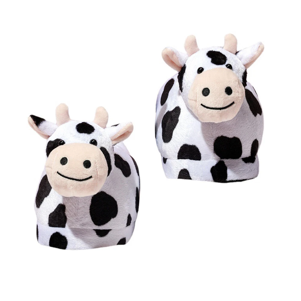 Fuzzy cow slippers sales