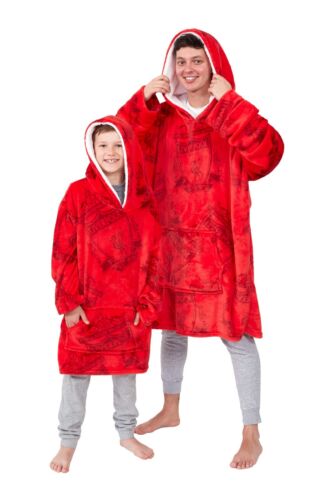 Liverpool FC Official Hooded Blanket Fleece Poncho Adult and Child Gift - Picture 1 of 7