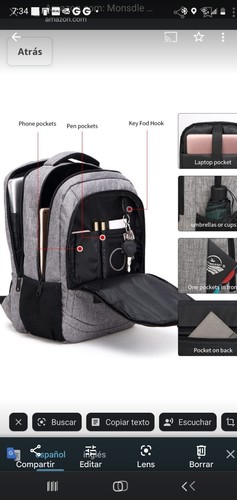 Monddle Reise Laptop Rucksack Diebstahlsicher wasserdicht Rucksäcke Schule Compu - Bild 2 von 2