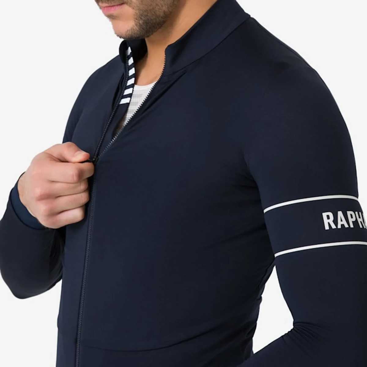 NEW DARK NAVY WHITE RAPHA PRO TEAM THERMAL LONG SLEEVE NEW DARK NAVY WHITE RAPHA PRO TEAM THERMAL LONG SLEEVE