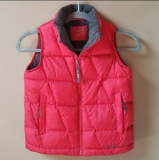 LL Bean Girls DownTek Puffer Vest Jacket, Medium 5-6
