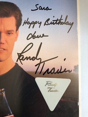 Randy Travis Signed Autograph Coca Cola 8x10 Photo With Pick - JSA