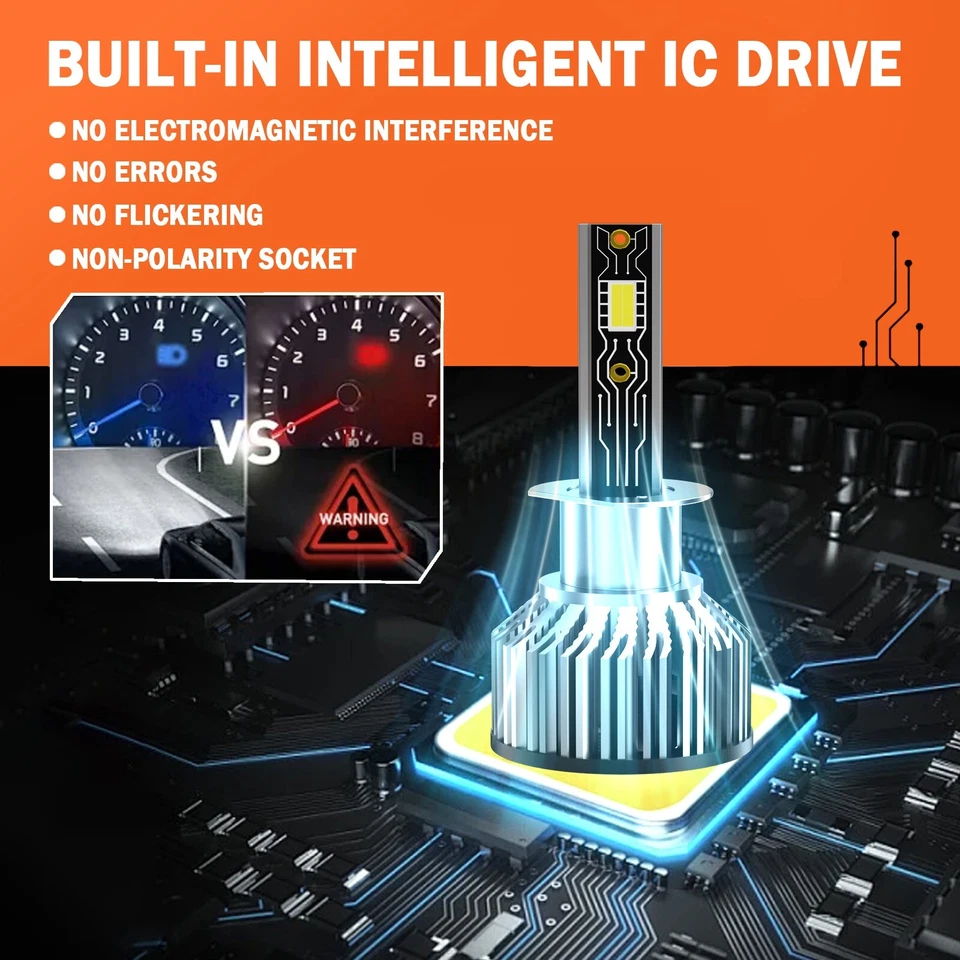 Kit de bombillas de faros LED HID súper brillantes para Honda S2000 2000-2009 H1 D2S 6500K Foto 3 de 4