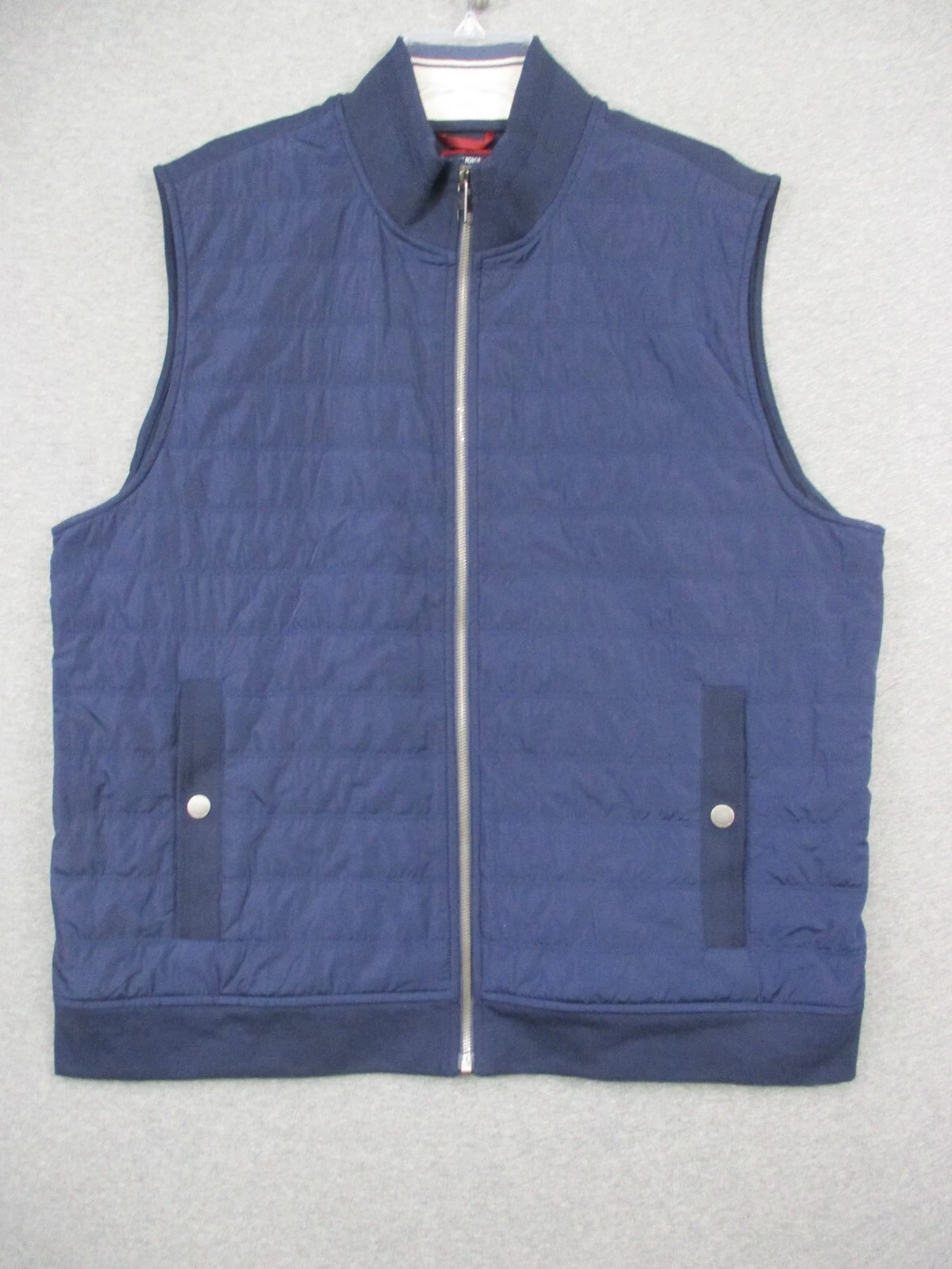 UNTUCKit Men’s Blue Rebulo Vest XXL Full Zip Sleeveless Quilted EUC