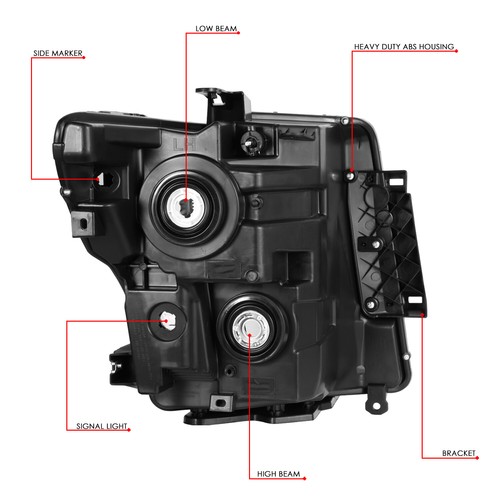 For 2016-2024 Nissan Titan XD OE Style Chrome Housing Clear Side Headlight Lamps - Picture 6 of 8