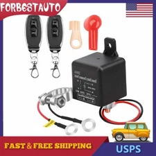 Wireless Dual Remote Car Battery Disconnect Relay Master Kill Cut-off Switch 12V