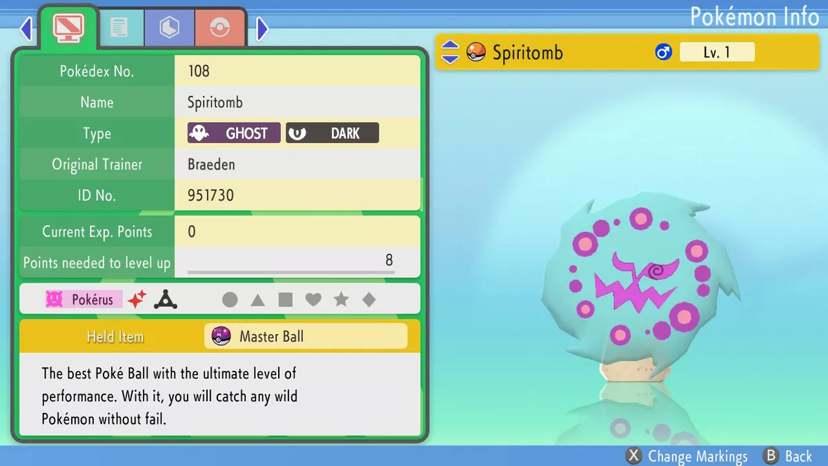 SPIRITOMB 6IV // Pokemon Brilliant Diamond and Shining Pearl 