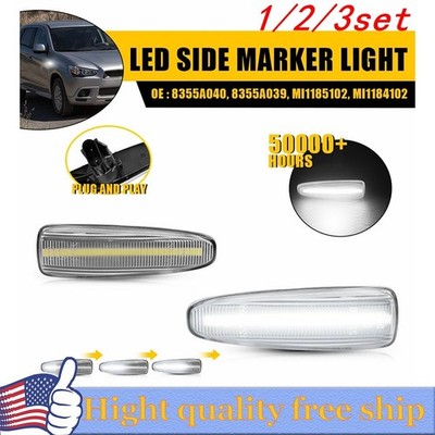 2/4x Fender White Side Marker Signal Light FOR Mitsubishi Lancer Outlander Sport