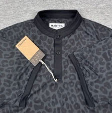 Mantra Polo Shirt Mens Small Gray Black Panther Performance Stretch Golf NEW