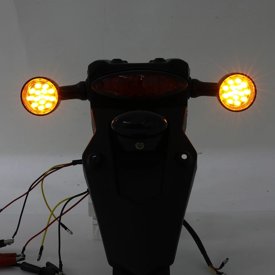 2x Luces de bala de señal de giro ámbar para bobber Yamaha XV 250 500 535 750 920 1100 Foto 4 de 4