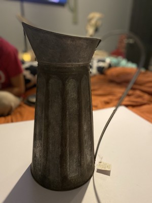 Hobby Lobby Galvanized Metal Pitcher Vase Botanical Shop ~15'' tall NWT