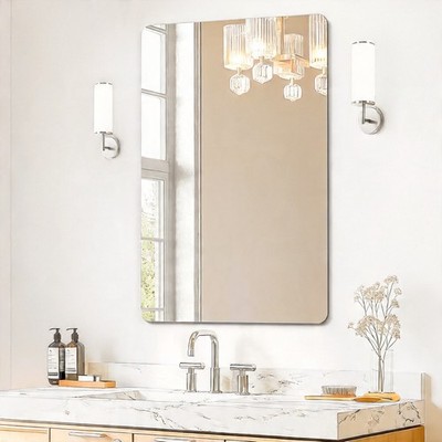 USHOWER 24x36'' Frameless Bathroom Mirror Rectangle Wall Vanity Mirror Tempered