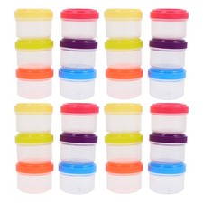 24pcs Plastic Sauce Containers with Lids - Small Portion Cups - Condiment Box -
