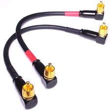 CESS-137-6i Right Angle RCA to RCA Preamp Jumpers Male to Male Patch Cable, 2...