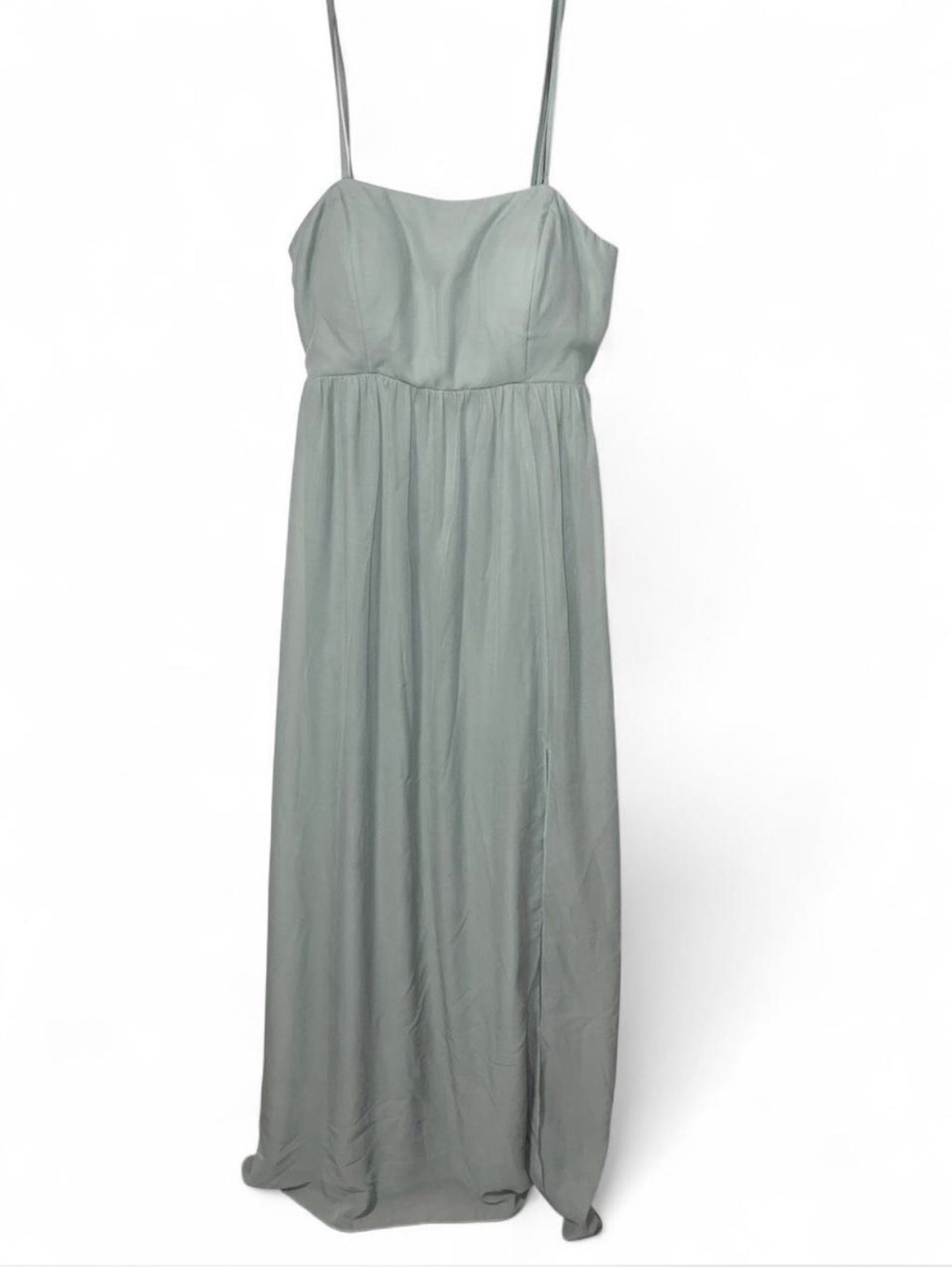 Birdy Grey Light Sage Green Long Maxi Formal Bridesmaid Dress Size Large