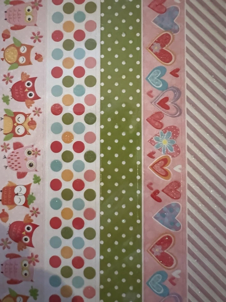 Lote de 3~16 pegatinas de cinta de papel Ea~48 total vaca/oveja/corazones/mariposa/búho Foto 4 de 4