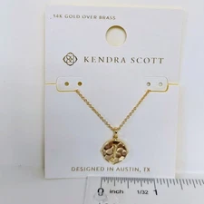 Kendra Scott Hammered Initial "J" Gold Chain 16" Necklace
