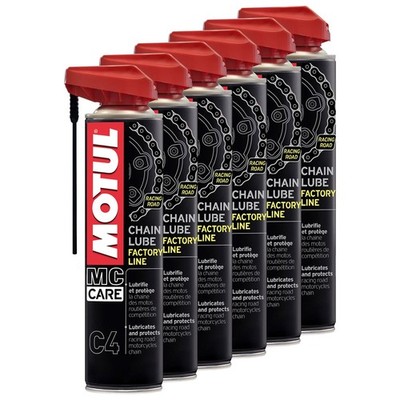 Kettenspray MC CARE C4 Chain Lube Factory Line Motul 6 X 400 ml Kette Ketten