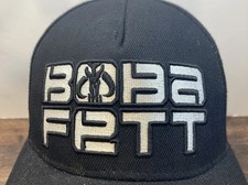 Disney Star Wars Boba Fett Embroidered Black Baseball Snapback Hat Adjustable