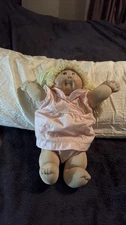 Vintage Cabbage Patch Kids Doll 1982 Blonde Hair Blue Eyes Pink Dress CPK