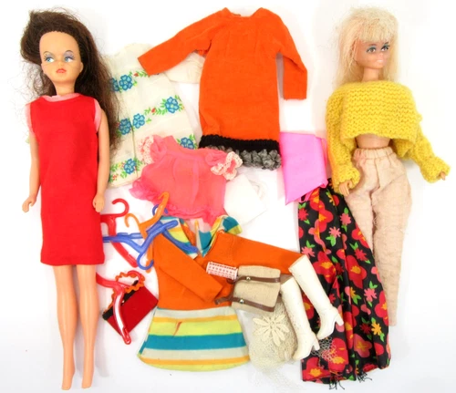 Barbie Knockoff Doll Accessory Lot Shoes Vtg 60's 70's Boots Hangers Purses